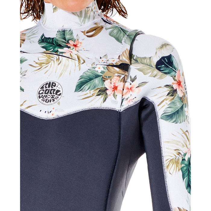 2022 Rip Curl Womens Dawn Patrol 3/2mm Chest Zip Wetsuit WSM9CS - Charcoal